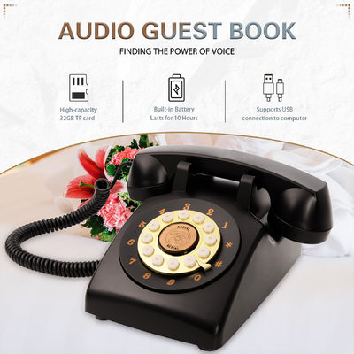 เสียงชัดเจน โทรศัพท์ Guest Book 10Hrs แบตเตอรี่ Vintage โทรศัพท์ Recorder สําหรับ ISO งานแต่ง